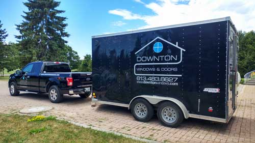 Downton Windows and Doors truck with trailer